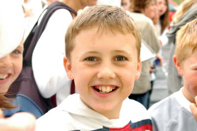 boy smiles
